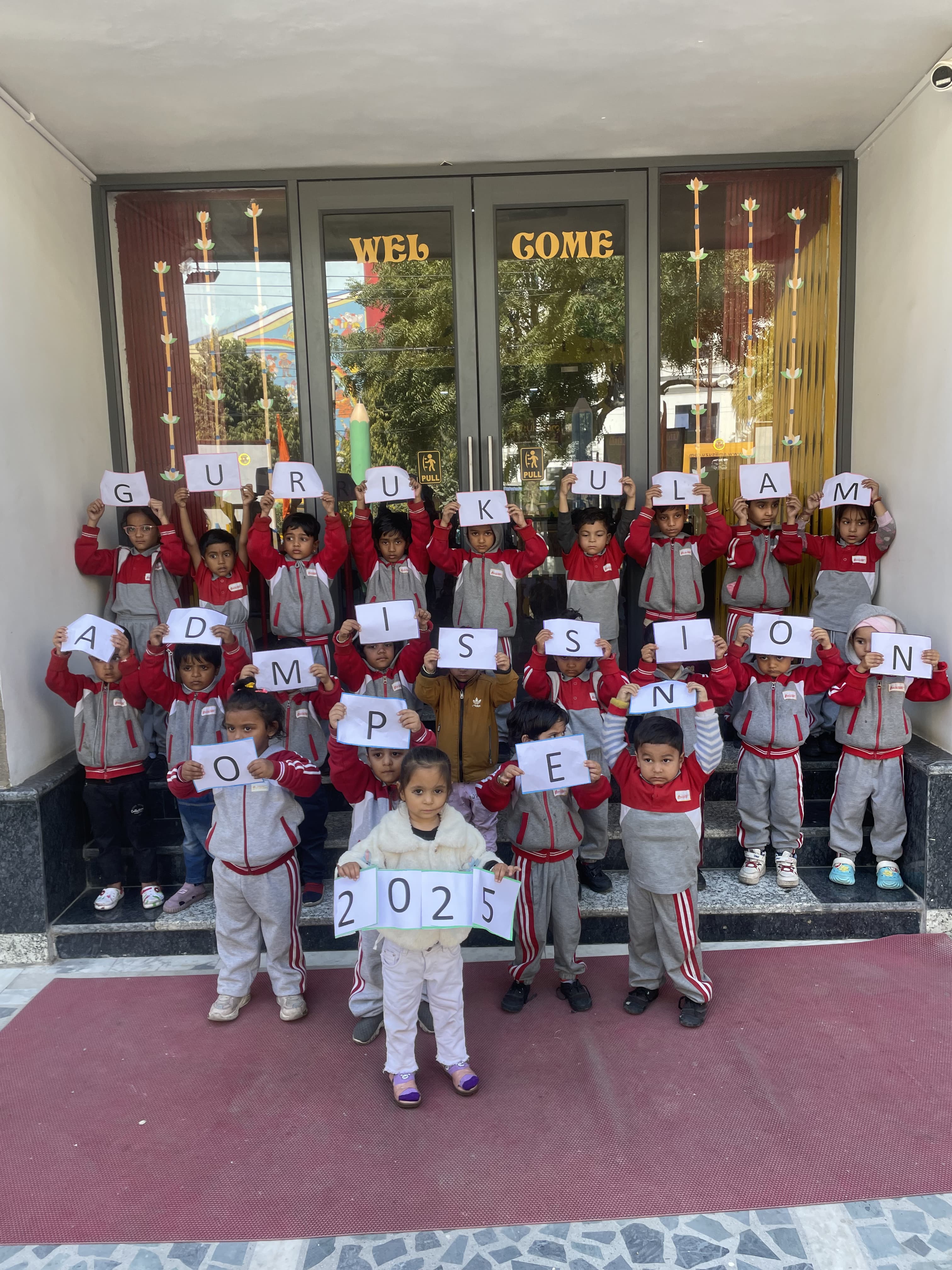 Students lined up in uniform, possibly for assembly